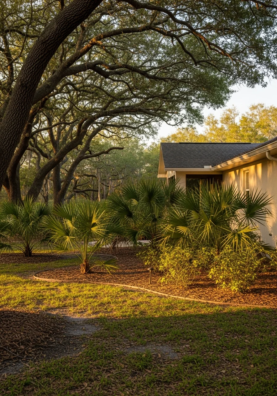 Crystal River home with native landscaping and natural setting showing the area's environmental focus and scenic beauty.
