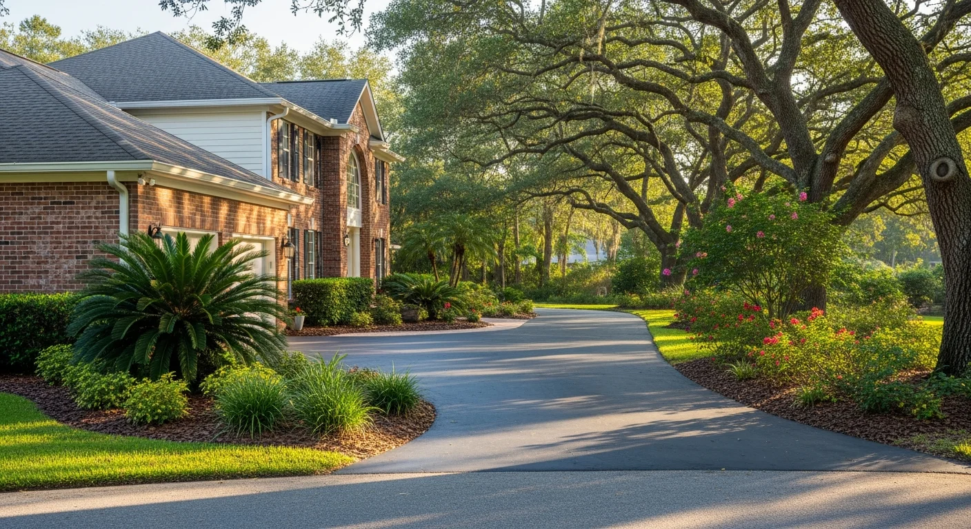 Suburban home in Land O Lakes with mature landscaping and driveway, typical of the area's residential character.